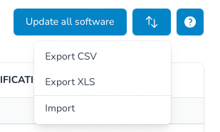 Favorit export menu